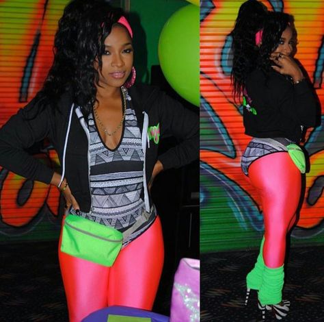 80s party outfit 80s Theme Party Outfits, 80’s Outfits, 90s Fashion Party, 90s Party Outfit, Toya Wright, 80's Party Outfit, 80s Birthday Parties, 80s Outfits, Birthday Behavior