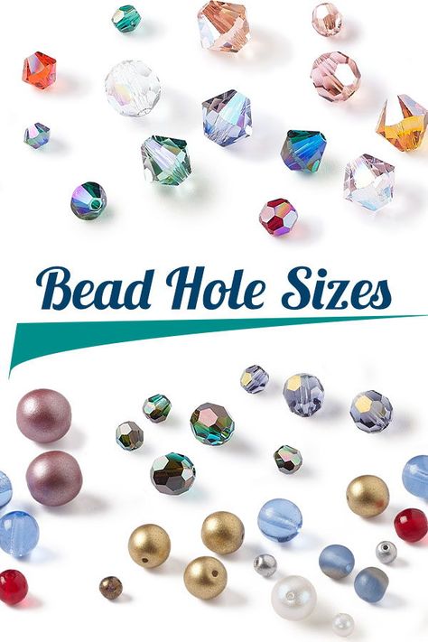 Match up your bead and wire sizes with the Bead Hole Size Chart. This chart shows the size of the hole in millimeters and inches and the maximum size wire you can use. Includes pearls, cane glass and Swarovski crystal and more. - Fire Mountain Gems and Beads #BeadHoleSizes #BeadChart Bead Sizing Chart, Bead Hole Size Chart, Faceted Round Beads Gemstones For Jewelry Making, Swarovski Crystals Diy, Jewelry Findings Guide Wire, Adjustable Multi-stone Gemstones For Jewelry Making, Howlite Round Beads For Jewelry Making, Glass Beads Jewelry, 8mm Size, Bead Size Chart