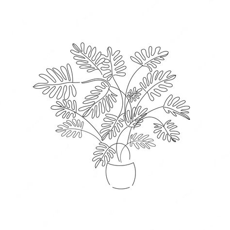 Premium Vector | Vector illustration drawing line home plant philodendron Philodendron Drawing, Philodendron Tattoo, Princess Sketches, Philodendron Plant, White Princess, Sleeve Tattoo, Tattoo Inspo, Illustration Drawing, Lotus Flower Tattoo