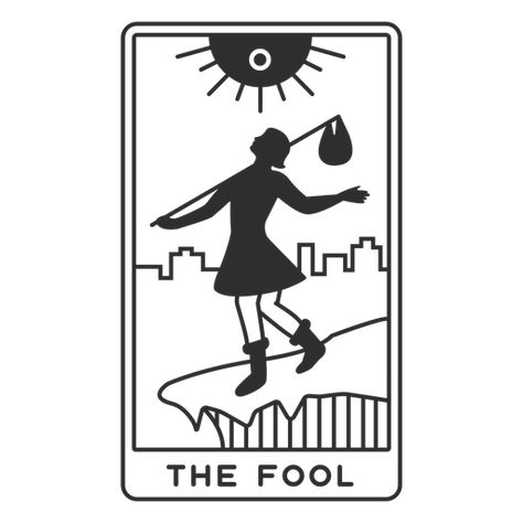 The Fool Symbol, The Fool Tarot Drawing, The Fool Tarot Tattoo Simple, The Fool Drawing, Easy Tarot Card Drawing, Simple Tarot Card Design, The Fool Tarot Card Art, Pizza Drawings, The Fool Tarot Tattoo