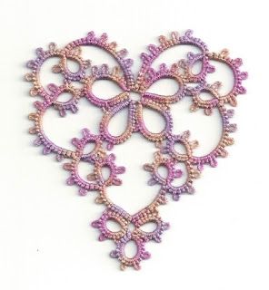 Le Blog de Frivole: Irene Woo's Butterfly Heart Needle Tatting Patterns Free, Needle Tatting Tutorial, Tatting Patterns Free, Needle Tatting Patterns, Shuttle Tatting Patterns, Tatting Earrings, Tatting Tutorial, Tatting Jewelry, Butterfly Heart