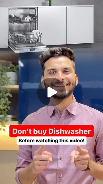 Sourabh Jain | Design Educator on Instagram: "“SAVE” & “SHARE” with someone buying dishwasher ✅

1️⃣ Dishwasher Types

 * freestanding: If you can adjust countertop height
 * built-in: Smaller kitchens
 * countertop: Tiny kitchens, limited storage needed

2️⃣ We’re Indian = Lots of dishes! 🍛

 * Choose at least 12 place settings 🍽️

3️⃣ Can it handle burnt food? 🔥
 
* “Intense wash” or “heavy-duty” features are key 💪

4️⃣ Hard water problems 💧

 * Get a water softener or dishwasher with one built-in

Best brands & models? Comment - Dishwasher! 😉

[ dishwasher, kitchen design, modular kitchen, HoumeIndia ]" Dishwasher Kitchen Ideas, Dishwasher Space Ideas, Tiny Dishwasher, Under Sink Dishwasher, Counter Dishwasher, Raised Dishwasher, Countertop Height, Dishwasher Cabinet, Dishwasher Installation