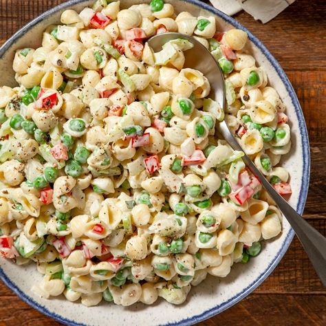 Recipes With Ditalini Pasta, Pasta Salad With Peas, Tri Color Pasta Salad, Salad With Peas, Macaroni Salads, Homemade Pasta Salad, Tri Color Pasta, Shrimp Pasta Salad, Vegetable Pasta Salads