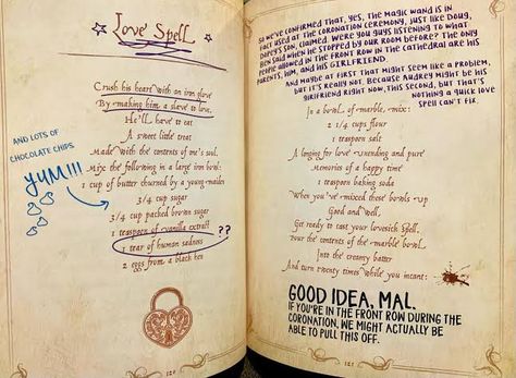 Mal's Spell Book Pages, Mals Spell Book, Spell Book Pages, Just Add Magic, Disney Descendants 3, Descendants 3, Costumes Diy, Disney Descendants, The Girlfriends