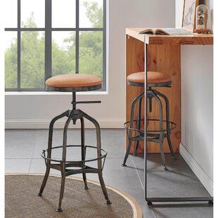 Brewery Vibes, Industrial Counter Stools, Leather Kitchen, Vintage Industrial Style, Adjustable Stool, Kids Headboard, Stools With Backs, Counter Chairs, Wood Counter