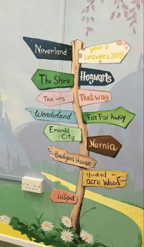 Storybook Bulletin Board Ideas, Book Fair Door Decorations, School Decorations Hallway, Library Walls, Book Week Display, Storybook Classroom Theme, Themed Book Displays, Disney Classroom Theme Middle School, Storybook Aesthetic