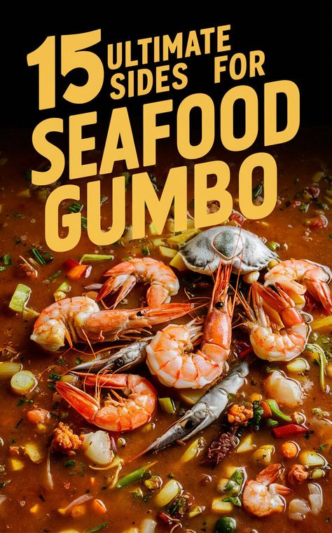 Serve up a feast with these amazing side dishes for your seafood gumbo! 🍽️🥒 #gumboparty #foodheaven Cajun Seafood Gumbo, Traditional Gumbo, Spicy Gumbo, Crab Gumbo, Seafood Jambalaya, Creole Seafood Gumbo, Amazing Side Dishes, Okra Gumbo, Shrimp And Sausage Gumbo