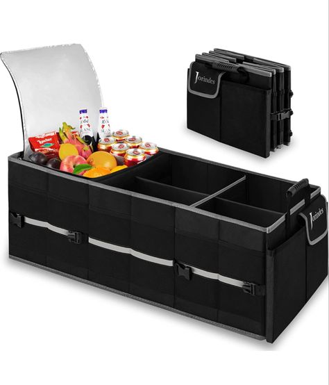 High Quality - The pop up trunk shelf is manufactured with heavy duty 1680D Oxford Polyester material which is sturdy and durable can withstand the heavy use. Perfect for auto, SUV, truck, minivan, rv, jeep grande cherokee, rav4, suburban, 4runner, subaru, ford fusion,acura,honda. Multi Compartments Grocery Organizer - This car giant trunk storage organizer features with the multi-compartment design which includes 3 main compartments, 3 side pockets and 12 mesh pockets. Car Boot Organiser, Grocery Organization, Cargo Organizer, Auto Camping, Ford Transit Custom, Truck Storage, Trunk Organizer, Car Storage Box, Skoda Kodiaq