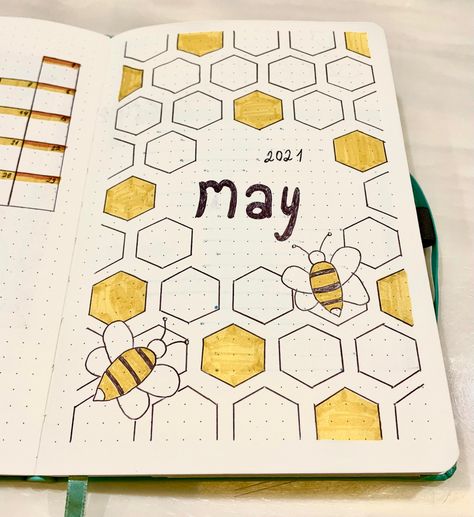 2024 Bujo Cover, Bujo May, 2025 Bujo, May Bujo, Planer Ideas, Bujo Cover, Bullet Journal Scrapbook, Bullet Journal Paper, Journal Idea