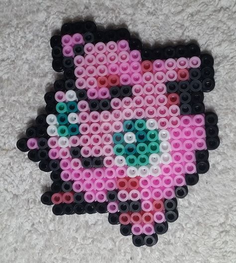 Pokemon #039 - Jigglypuff by CrimsonBalmung on DeviantArt Jigglypuff Perler Beads, Perler Charms, Perler Earrings, Hama Beads Pokemon, Mini Hama Beads, Icon Character, Pixel Pokemon, Ironing Beads, Melt Beads Patterns