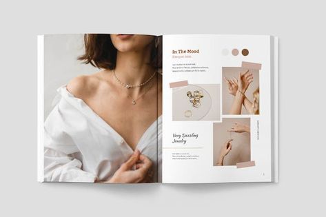 Jewelry Catalog Portfolio and Photography - Design Template Place Portfolio Jewelry Design, App Design Profile, Catalog Jewelry, Jewelry Poster, Advertising Campaign Design, Jewelry Website Design, Catalog Design Layout, Corporate Fonts, Lookbook Layout