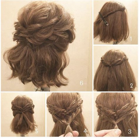 Diy Hair At Home, Bridesmade Hair, Instagram Thoughts, Hairstyles For Medium Length Hair Easy, Hairdos For Short Hair, Hair Tutorials Easy, Peinados Fáciles Para Cabello Corto, Christmas Hairstyles, Penteado Cabelo Curto