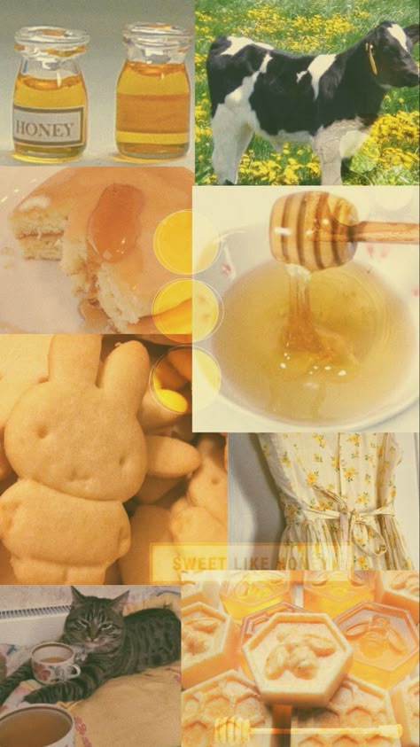 #honeycore #honeyaesthetic #wallpapers Honey And Lemon Aesthetic, Honeycore Aesthetic Wallpaper, Honey Core Aesthetic, Honeycore Aesthetic, Aesthetic Food Recipes, Honey Core, Honey Aesthetic, Yellow Core, Aesthetic Health