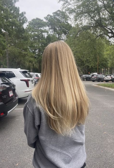 Straight Blond Hairstyles, Simple Blonde Hair, Long Blonde Hair Inspo Straight, Straight Natural Blonde Hair, Blonde Hair Balayage With Money Piece, Haircuts For Strait Hair, Medium Straight Hair Face Framing Layers, Natural Blonde Long Hair, Long Blonde Hair With Long Layers