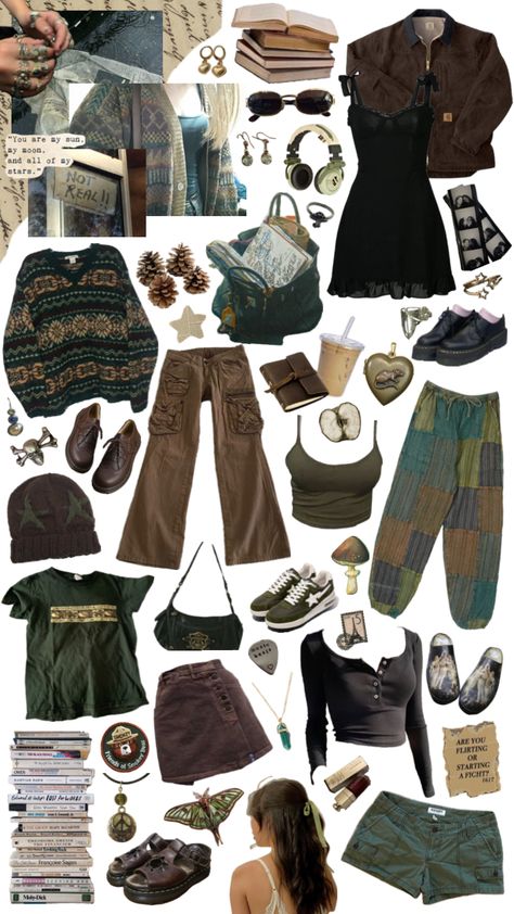 #shuffles #moodboard #aestheticmoodboard #outfitinspo #style #styleinspo #outfit #aestheticoutfit #beauty #outfitinsporation #styleinsporation #earthy #grunge Gremlincore Outfits, Comfy Grunge Outfits, Earthy Outfits Aesthetic, Earthy Grunge, Outfitinspo Style, Earthy Outfits, Gorgeous Clothes, Swaggy Outfits, Hippie Outfits