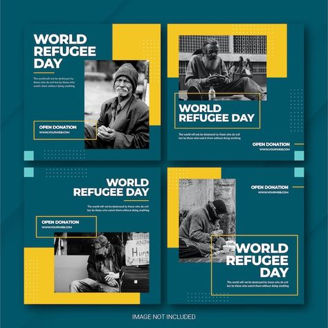 Charity Social Media Design, Refugee Day, Social Photo, Mises En Page Design Graphique, World Refugee Day, Instagram Design Layout, 달력 디자인, Desain Editorial, Instagram Template Design