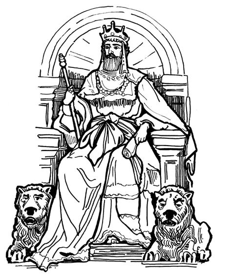 King David Coloring Pages for Any Ages | Educative Printable Kids Compliments, King Coloring Page, Cross Coloring Page, Castle Coloring Page, Camp Design, King On Throne, King Drawing, Children Ministry, Red King