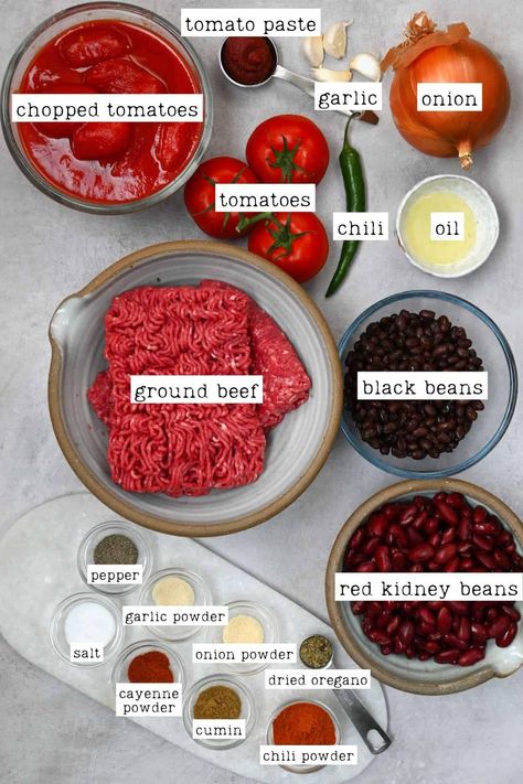 Red Kidney Bean Chili Ground Beef, How Do You Make Chili, Homemade Chili No Beans, Homemade Canned Chili Beans, Kidney Bean Chili, How To Make Chili Beans, Ground Beef Recipes Chili, Making Chili Easy Recipes, Chili Recipe With Beans