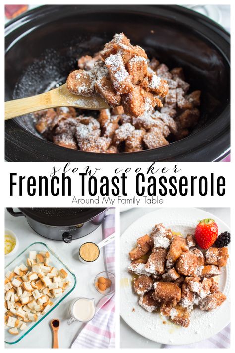 French Toast Casserole Crockpot, Casserole French Toast, Slow Cooker French Toast, Dairy Free French Toast, Crockpot French Toast, Casserole Crockpot, Slow Cooker Breakfast Casserole, Vegan Crockpot, Breakfast Crockpot Recipes