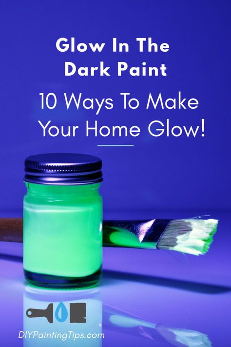 Challenge yourself to redefine your personal style through the use of non-traditional paints. Glow In The Dark Paint is fun and here's 10 Ways To Make Your Home Glow. #DIYPaintingTips #GlowInTheDark #PaintingTips #GlowInTheDarkPaint #KidsRoomIdeas #PaintingIdeas #DIY #InteriorPaintingIdeas #FunPaint #CreativePainting Glow In The Dark Spray Paint Ideas, Glow In The Dark Paint Outdoors, Diy Black Light Paint, Diy Blacklight Paint, Glow In The Dark Paint Party Ideas, Glow In The Dark Shirt Ideas Diy, How To Make Glow In The Dark Paint, Diy Glow In The Dark Paint, Glow In The Dark Rock Painting