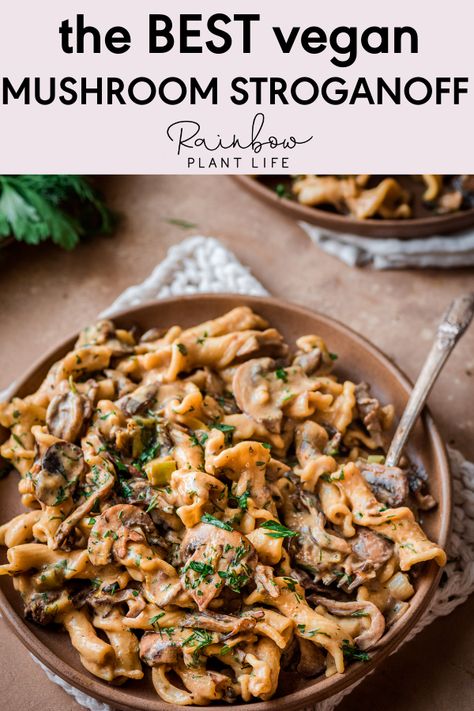 Vegan Stroganoff, Buttermilk Baking, Cook Mushrooms, Vegan Mushroom Stroganoff, Baking Secrets, Mushroom Stroganoff, Vegan Mushroom, How To Cook Mushrooms, Vegan Comfort Food