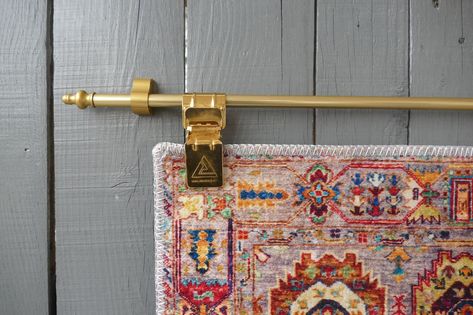 Metal Rug Hanger,quilt Hanger ,hardware Set,wall Rug Holder,tapestry,textiles Hanger - Etsy Displaying Fabric On Wall, Hang Quilt On Wall, Rug As Wall Art, Hanging Rug On Wall, Rug Hanging On Wall, Rugs On Walls, Rug On Wall, Rug Hanger, Quilt Wall Hangers