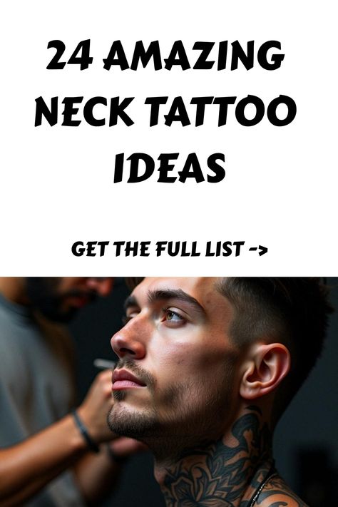 24 Amazing Neck Tattoo Ideas Lower Neck Tattoo For Men, Back Neck Tattoo Men, Tattoos In The Workplace, Back Of Neck Tattoo Men, Back Neck Tattoo, Neck Tattoo Ideas, Fierce Tattoo, Tattoo Ideas Inspiration, Back Of Neck Tattoo