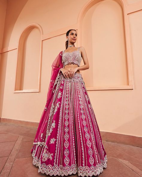 Radiate elegance on your special day with our Sangria Plum Linear Embroidered Lehenga Set. Perfectly crafted for the modern bride, explore and shop the collection online and in our flagship store. #OsaabyAdarsh Latest Bridal Lehenga, Embroidered Lehenga, The Modern Bride, Cute Prom Dresses, Bridesmaid Outfit, Lehenga Designs, Long Skirts, Songs Lyrics, Wedding Outfits