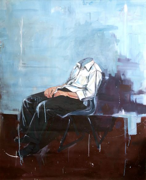 x Headless Man Drawing, Headless Painting, Hmc Aesthetic, Headless Man, Art 2023, Autumn Painting, Queen Of Hearts, Ghost Chair, Figurative Art