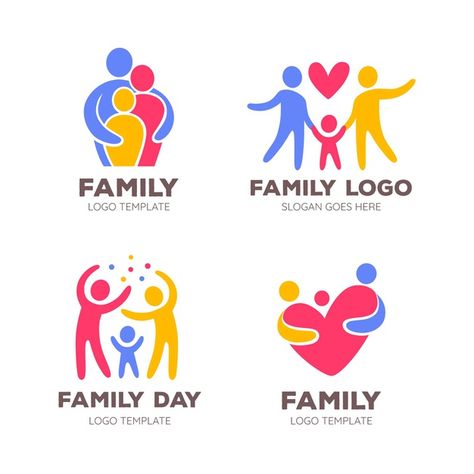 Family logo collection Free Vector | Premium Vector #Freepik #vector #logo Family Logos Ideas, Family Graphic Design, Family Logo Design, Dr Logo, Logo Family, Foundation Logo, Nature Logo Design, Florist Logo, Family Logo