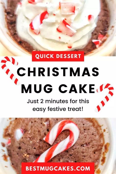 2 Minute Christmas Mug Cake: The Best Chocolate Candy Cane Cake in a Mug Christmas Mug Cake, Candy Cane Cake, Paleo Mug Cake, Thanksgiving Desserts Pumpkin, Banana Bread Mug, Gluten Free Mug Cake, Cake In A Mug, Mug Cake Healthy, Keto Mug Cake