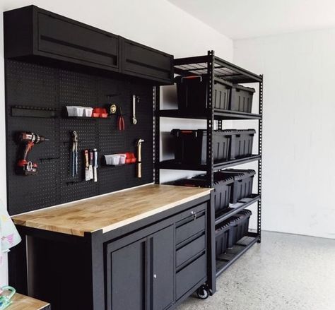 Garage Storage Inspiration, Garage Workshop Plans, Garage Design Interior, Garage Organisation, Storage Shed Organization, Garage Workshop Organization, Garage Renovation, Gym Room At Home, House Redesign