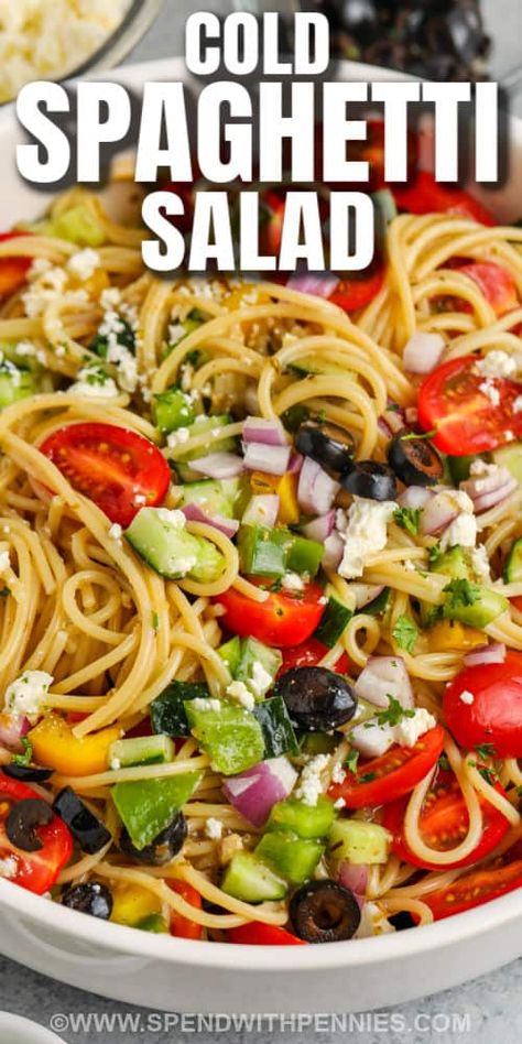 Spaghetti Pasta Salad Recipes Cold, Spaghetti Pasta Salads, Spaghetti Salad Recipes Easy, Spaghetti Salad Recipes Cold, Spaghetti Noodle Salad, Spaghetti Pasta Salad Recipes, Spagetti Salad Recipes Cold, Spagetti Pasta Salad, Cold Spaghetti Salad Recipes