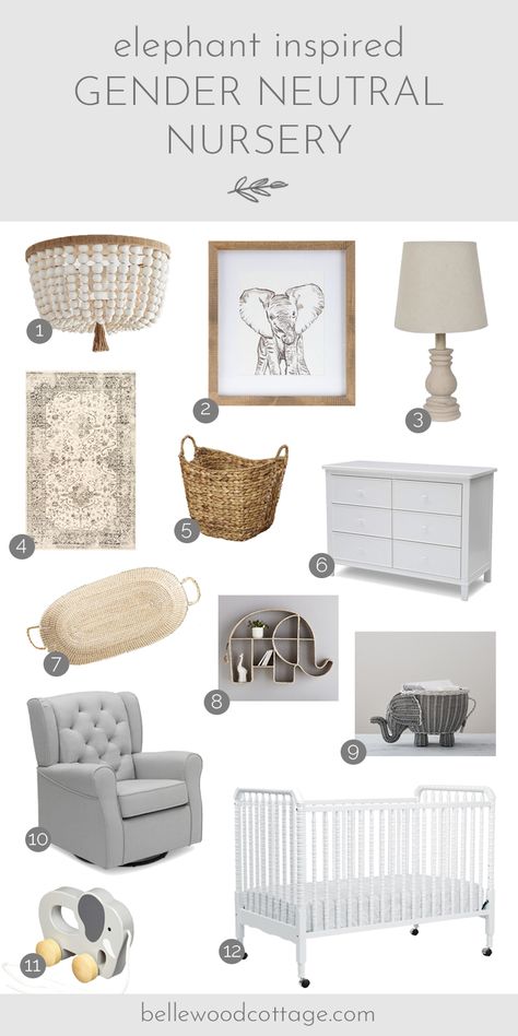 Neutral Elephant Nursery, Baby Elephant Nursery, Elephant Themed Nursery, Sweet Elephant, Ikea Nursery, Nursery Closet, Baby Boy Room Nursery, Nursery Room Inspiration, Baby Room Design