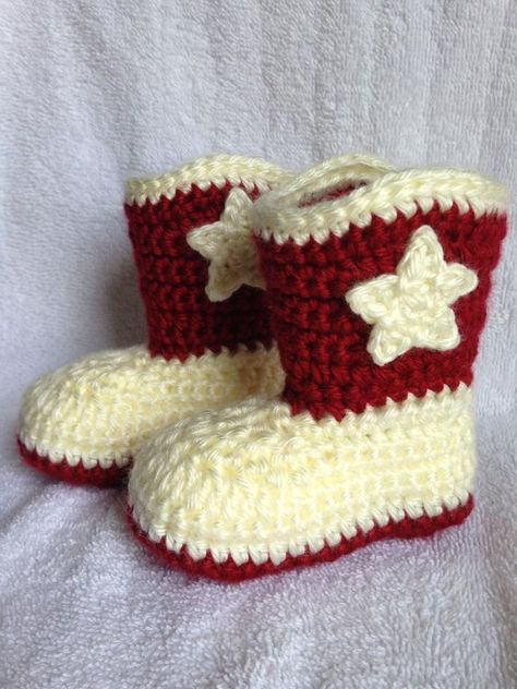 Crochet Baby Cowboy Boots, Crochet Baby Boots Free Pattern, Crochet Cowboy Boots, Free Patterns For Crochet, Crochet Butterfly Free Pattern, Baby Cowboy Boots, Native American Moccasins, Crochet Baby Booties Pattern, Crochet Baby Boots