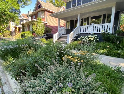 Garden Along Sidewalk, Front Yard Sidewalk, Perennial Garden Layout, Sidewalk Garden, Planting Garden, Garden Layout Ideas, Fire Pit Landscaping, American Garden, Small Front Yard