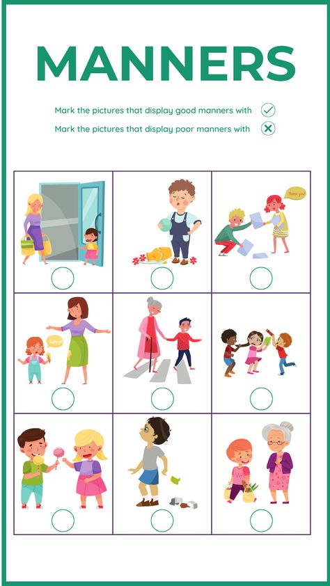 Molding Manners: Essential Etiquette Lessons for Kids Good And Bad Manners Worksheets For Kids, Manners Worksheet Preschool, Good Manners Worksheets For Kindergarten, Good Manners Activity For Kids, Good Manners Worksheets For Kids, Children's Rights And Responsibilities, Good Manners For Kids, Etiquette For Kids, Etiquette Lessons