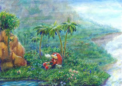 The Snowfall on Angel Island by Liris-san on DeviantArt Island Pics, Knuckles Sonic, Chill Art, Angel Island, Angry Quote, Friends Fanart, Sonic & Knuckles, Scenery Art, Sans Art