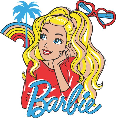 Barbie Png, I'm A Barbie Girl, Mirror Logo, Free Barbie, Beach Logo, Princess Silhouette, Barbie Logo, Barbie Images, Pink Doll