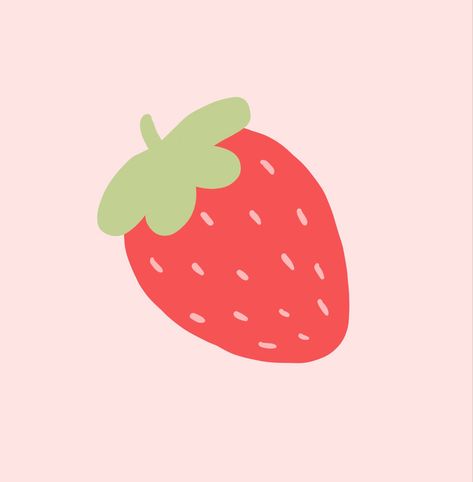 Cute Strawberry Widget, Red Pink Widget, Red And Pink Widget, Strawberry Aesthetic Art, Stroberi Aesthetic, Strawberry Aesthetic Pink, Fruit Widgets, Strawberry Icon Aesthetic, Strawberry Drawing Cute