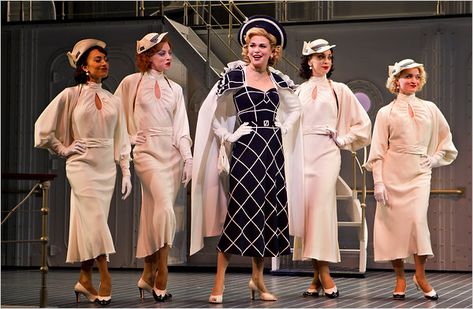 Anything Goes, with Sutton Foster, center, a Roundabout Theater Company revival at the Stephen Sondheim Theater Anything Goes Musical, Joel Grey, Broadway Costumes, Sutton Foster, Broadway Nyc, Olden Days, Musical Plays, Guys And Dolls, Broadway Theatre