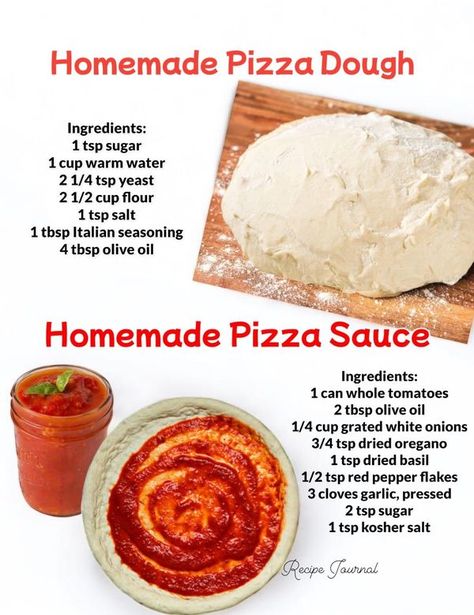 Best Homemade Pizza Dough, Best Homemade Pizza, Easy Pizza Dough, Pizza Sauce Recipe, Recipe Journal, Pizza Sauce Homemade, Homemade Pizza Dough, Pizza Recipes Dough, Food Journal