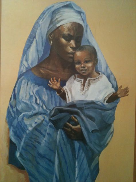 Our Lady of Africa Christmas Prayer, Black Jesus, Images Of Mary, Afrique Art, The Nativity Story, Mother Love, Blessed Mother Mary, Mary And Jesus, Madonna And Child