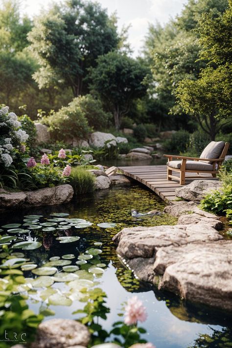 Rustic Cottage Garden, Garden Retreat Ideas, Rustic Garden Design, Garden Sanctuary, Japanese Zen Garden, Pond Life, Garden Makeover, Rustic Cottage, Garden Oasis