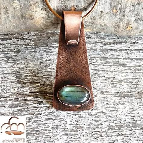 Copper Pendants Jewelry, Silver And Copper Jewelry, Copper Pendant Necklace, Copper And Silver Jewelry, Metalsmithing Pendant, Lapidary Jewelry, Copper Clay, Metal Art Jewelry, Precious Metal Clay Jewelry