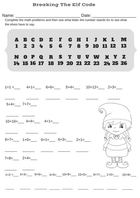 Share this: Addition Christmas Code Breaker Worksheet. Break the Elf Code! Here is another code breaker worksheet for Christmas, this time with a little addition threw in. First figure out all the addition problems and then break the code! What do those silly elves have to say? Click here or on image below to save the … Christmas Code Breaker, Christmas Worksheets For Kids 4th Grade, Christmas Math Worksheets, Code Breaker, Christmas Reading, Christmas Worksheets, Christmas Math, Christmas School, Coding For Kids