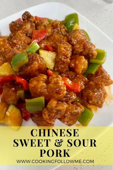 So DELICIOUS，even restaurant Sweet & Sour Pork doesn’t stay CRISPY! 100% much better than food panda！TRY Chinese Sweet and Sour Pork TODAY! #Chinese #Sweet and #Sour #Pork Sweet Chilli Chicken Recipe, Chinese Sweet And Sour Pork, Sweet And Sour Pork Recipe, Sweet N Sour Pork Recipe, Sweet Sour Pork, Sweet Chilli Chicken, Chinese Chicken Recipes, Pork Recipes For Dinner, Chinese Cooking Wine