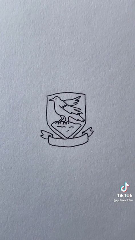 Harry Potter Tattoos Easy, Small Harry Potter Drawings, Harry Potter Tattoos Ravenclaw, Ravenclaw Doodles, Ravenclaw Tattoo Ideas, Ravenclaw Drawing, Ravenclaw Tattoo Minimalist, Hogwarts Castle Drawing, Ravenclaw Tattoo