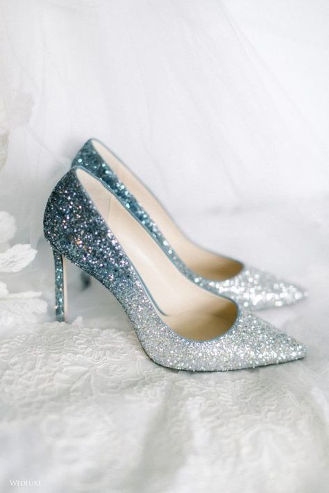 Silver Glitter Wedding Dress, Blue Shoes Wedding, Bridal Shoes Blue, Blue Wedding Heels, Blue Bridal Heels, Blue Glitter Heels, Blue Heels Wedding, Royal Vibes, Silver Bridal Shoes