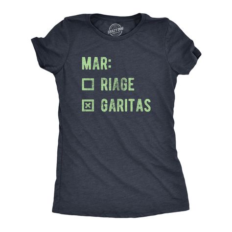 Womens Marriage Margaritas T Shirt Funny Checklist Drinking Married Joke Tee For Ladies Funny Taco Tuesday, Margarita Graphic, Nerdy Shirts, Tshirt Funny, Light Blue Shirts, Graphic Tops, Taco Tuesday, Funny Tees, Graphic Tees Women